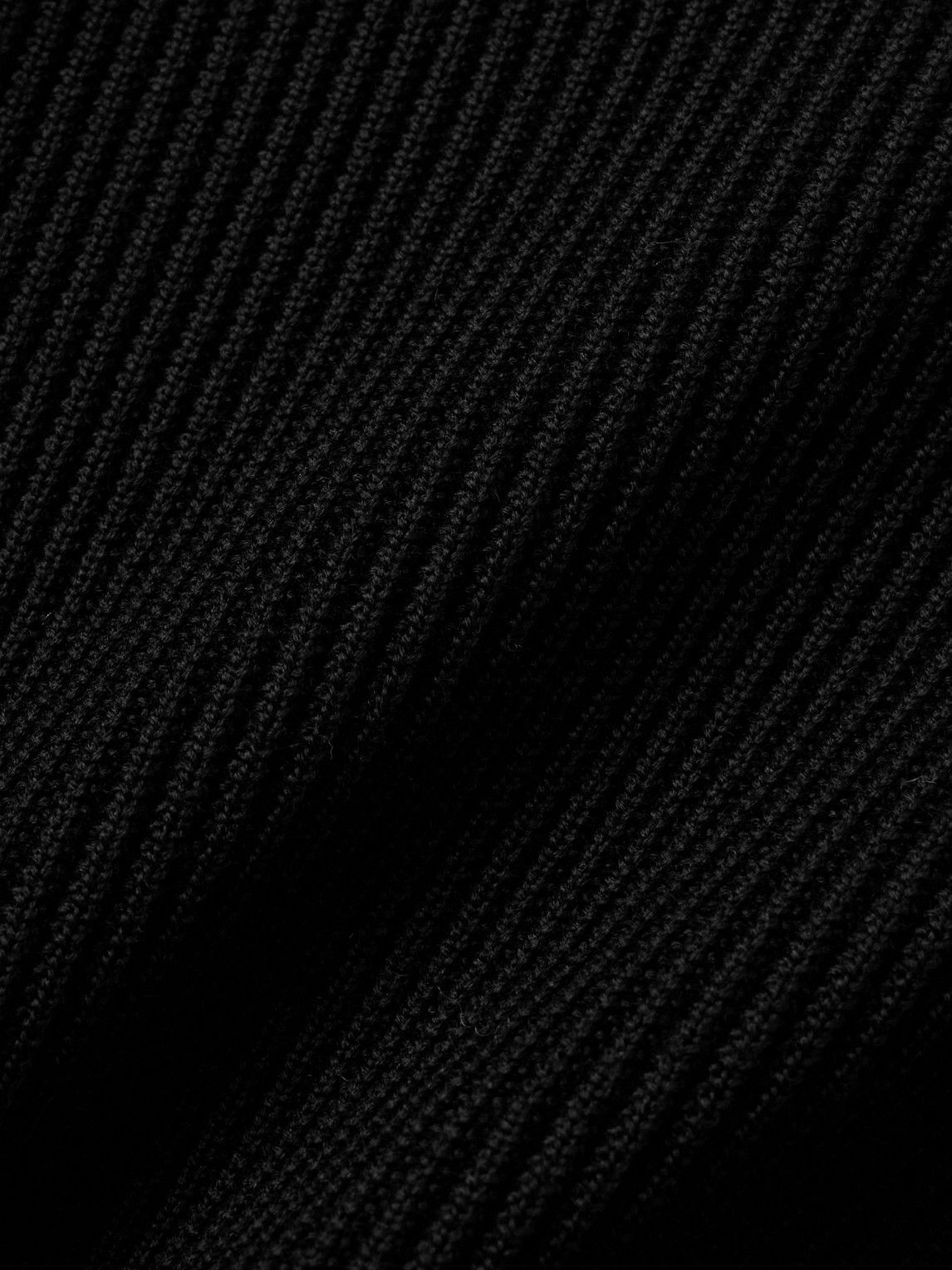 S.N.S. Herning - Fender Ribbed Virgin Wool Half-Zip Sweater - Black