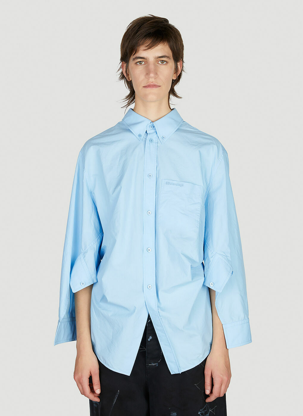 Balenciaga - Swing Twisted Shirt in Light Blue Balenciaga