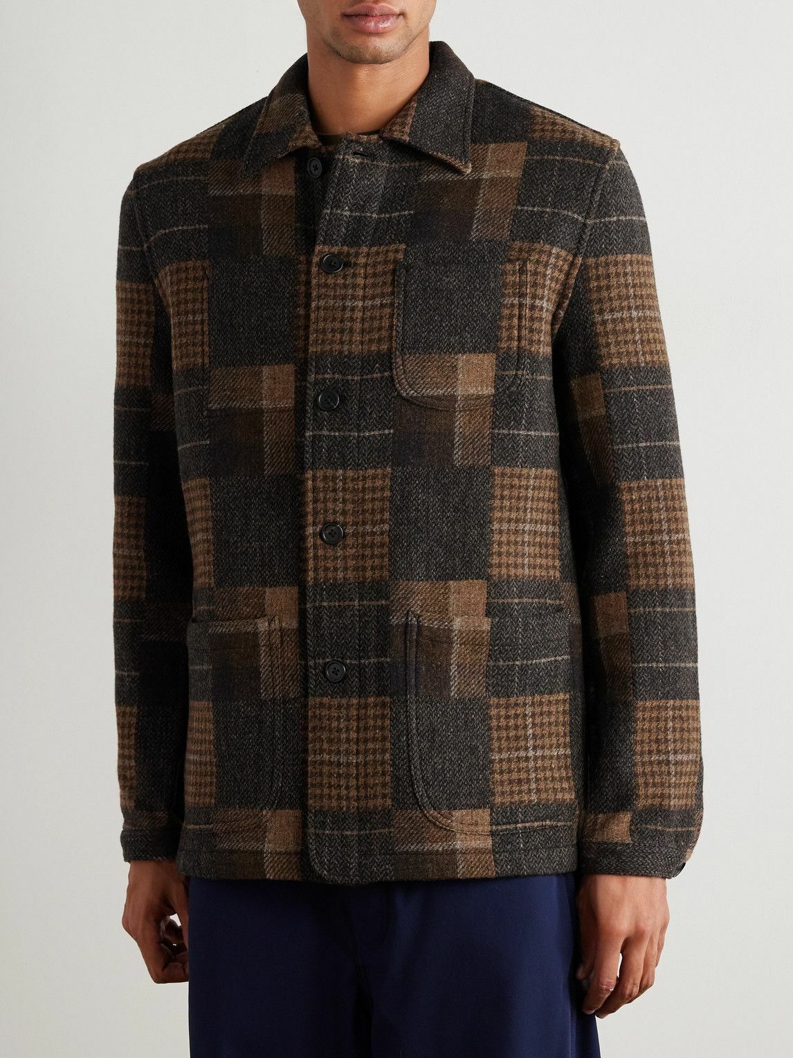 Sid Mashburn - Checked Wool-Flannel Overshirt - Brown