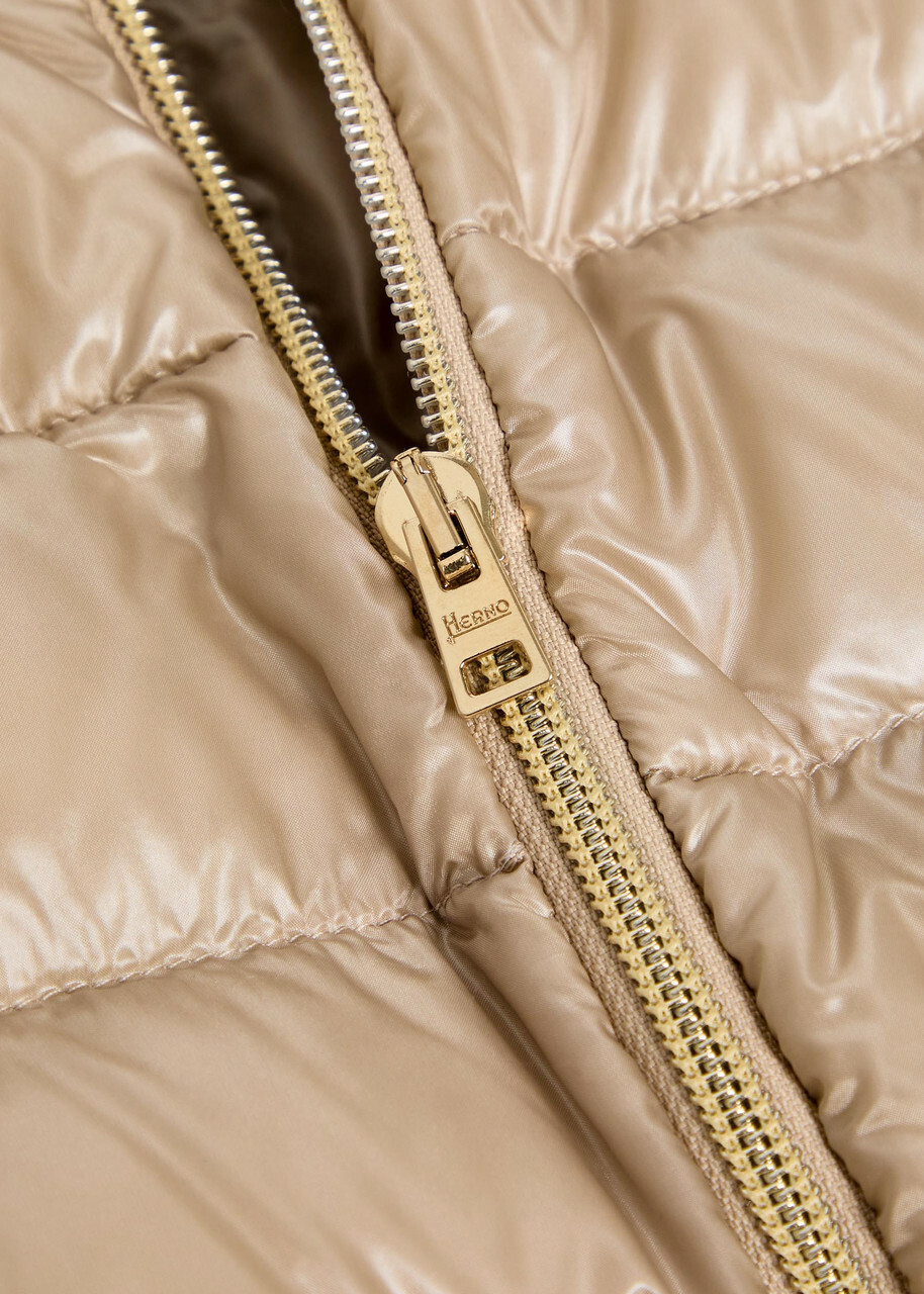 Herno Hooded Shell Gilet Beige