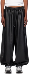 LU'U DAN Black Baggy Bontan Faux-Leather Trousers