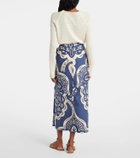 Johanna Ortiz Printed cotton poplin wrap skirt