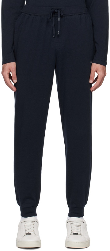 Photo: BOSS Navy Embroidered Sweatpants