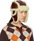 Anna Sui SSENSE Exclusive Brown Faux-Leather Aviator Hat