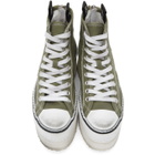 R13 Green and White Platform High Top Sneakers