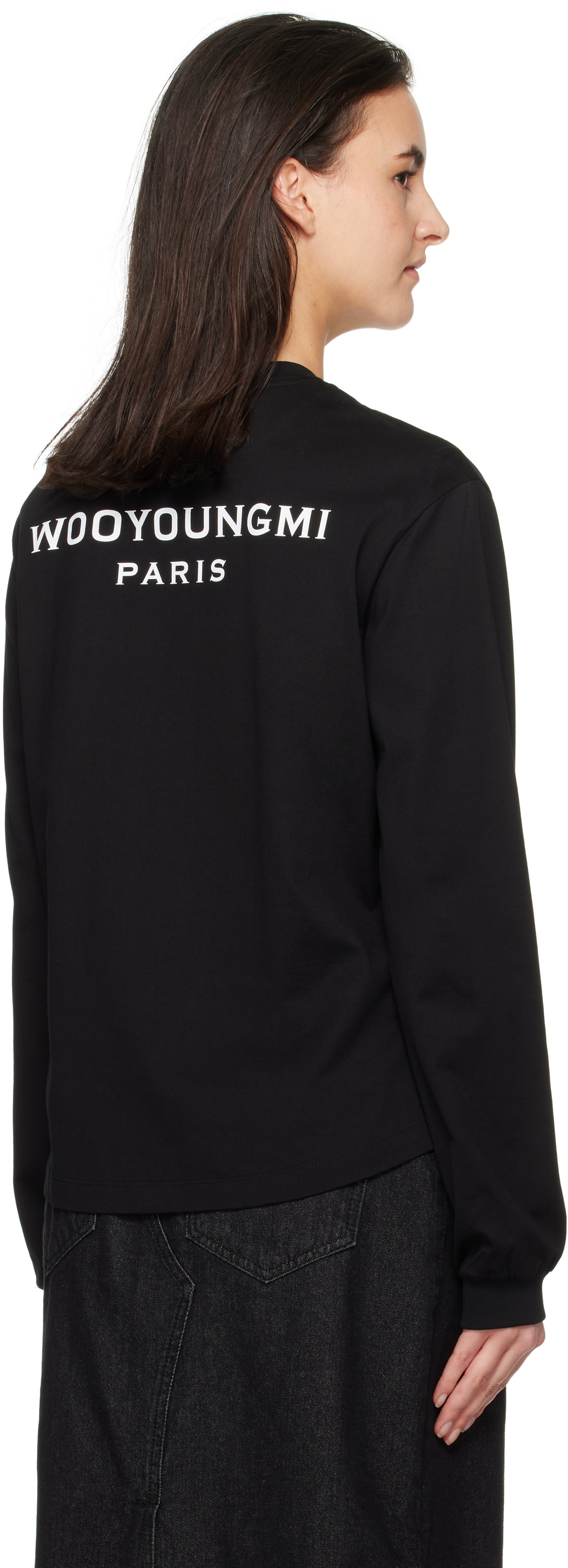 WOOYOUNGMI Black Back Logo Long Sleeve T-shirt