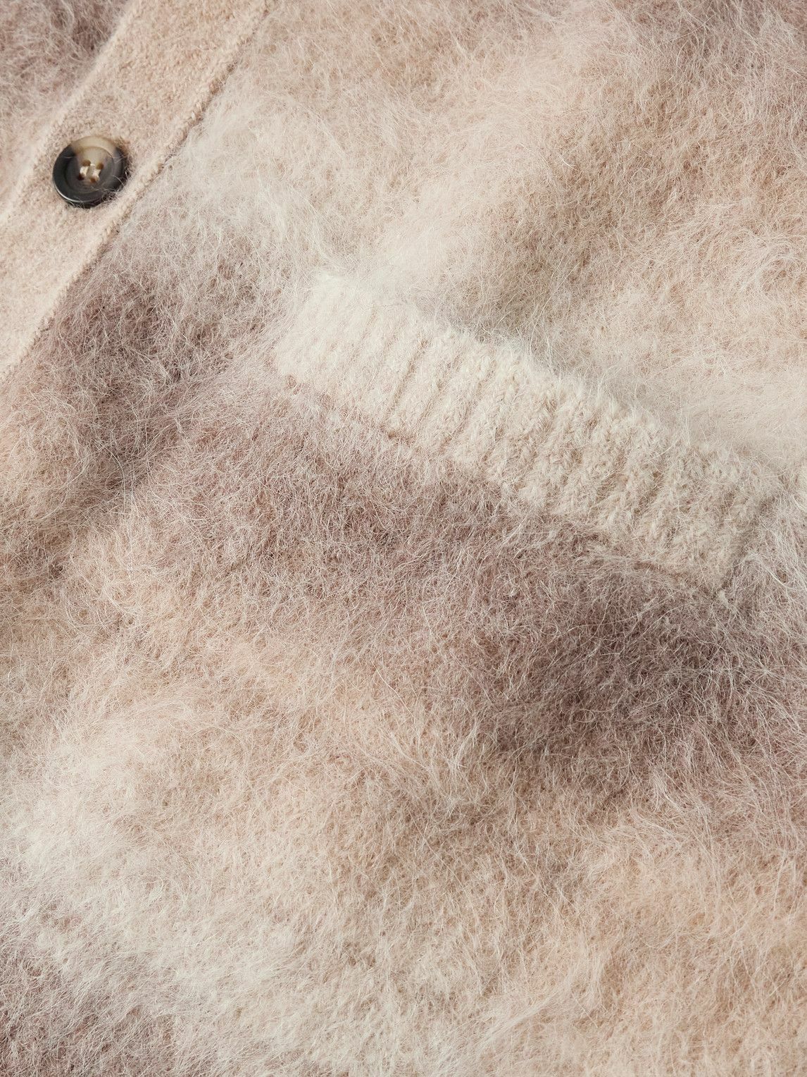 Corridor - Striped Brushed Alpaca-Blend Cardigan - Brown