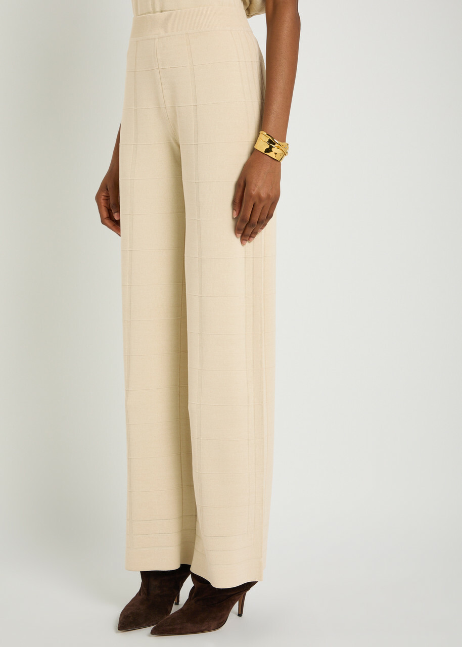 Joseph Viscose Animation Viscose-blend Knit Trousers Cream