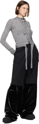 Ottolinger Gray Strappy Knit Cardigan
