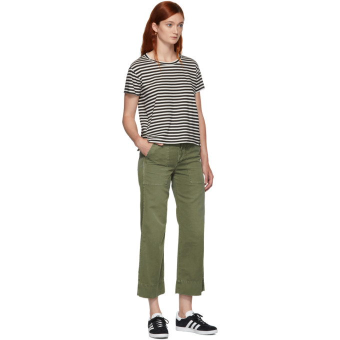 Amo Black and White Striped Twist T-Shirt