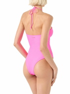MC2 Saint Barth Fluo Pink Cutout One Piece Swimsuit