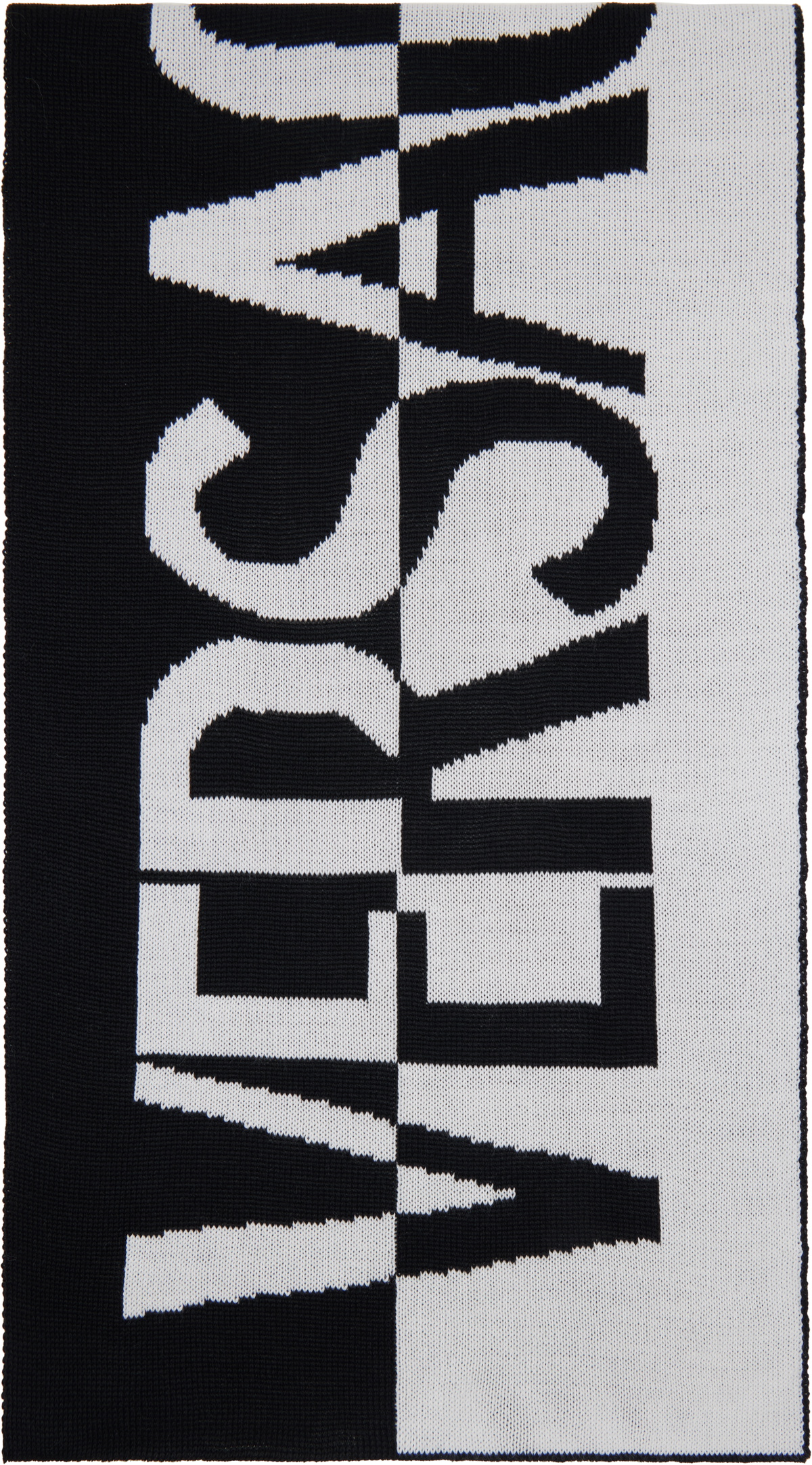 Versace Jeans Couture Black Jacquard Logo Scarf