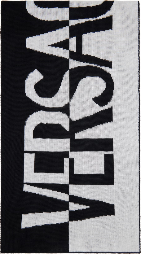 Photo: Versace Jeans Couture Black Jacquard Logo Scarf