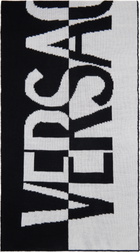 Versace Jeans Couture Black Jacquard Logo Scarf