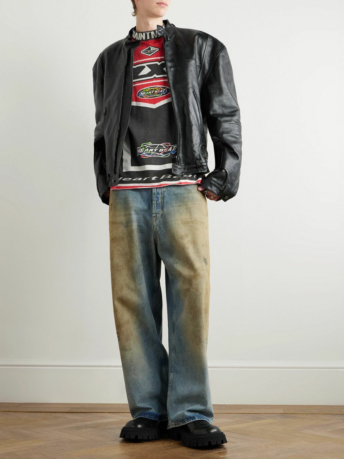 ＜SALE＞Saint Mxxxxxx MX6 モトクロスレース ロゴTシャツ SAINT Mxxxxxx - MX6 Motocross Race Logo-Print Cotton-Jersey