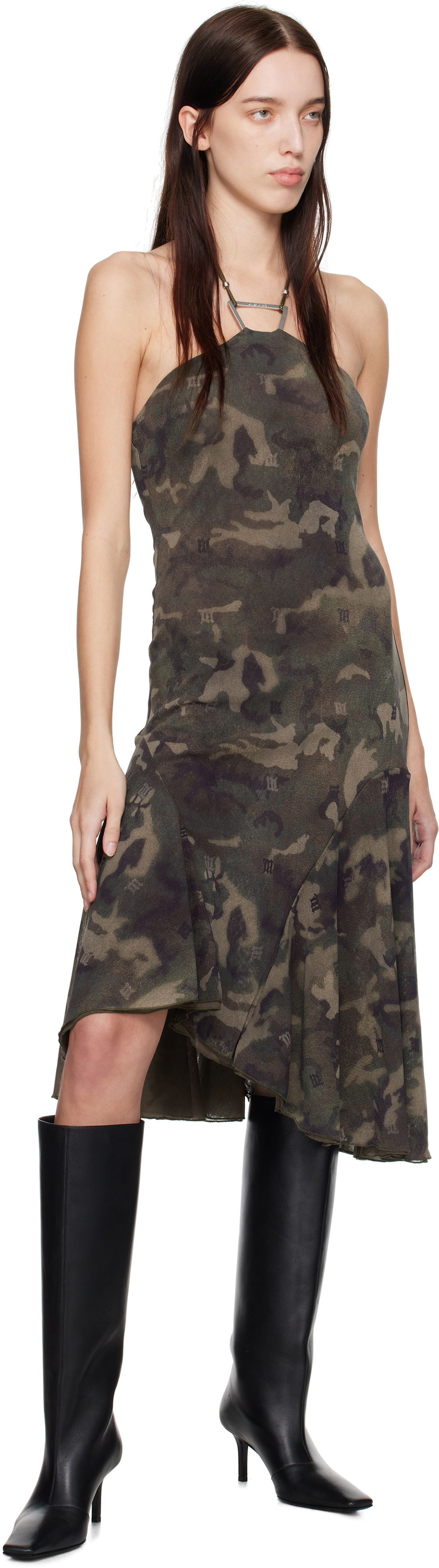 knee length dresses for ladies Mesh Dress | Camo Camel