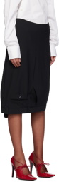HODAKOVA Black Upside Down Trouser Midi Skirt