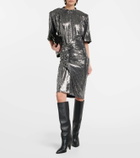 Marant Etoile Dolene ruffled sequined tulle skirt