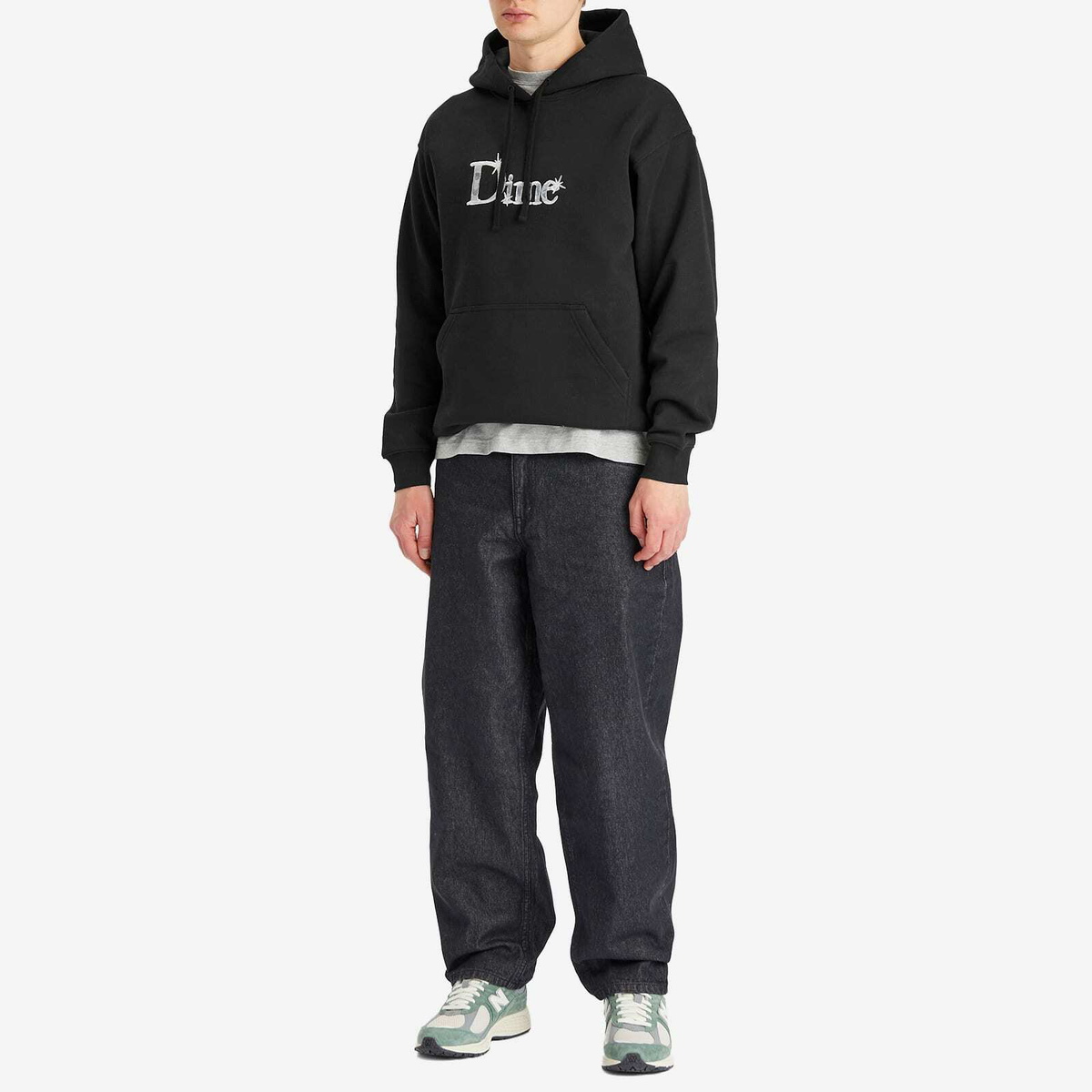 Dime Men's Classic Shiny Hoodie in Black