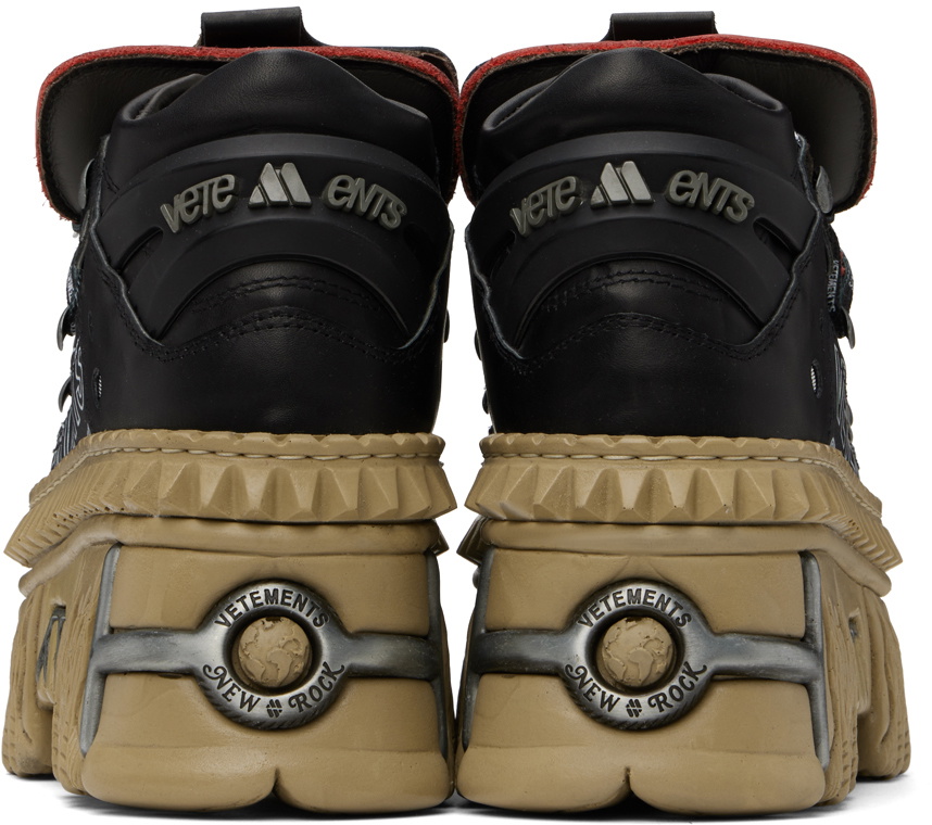 VETEMENTS Black & Red New Rock Edition Platform Sneakers
