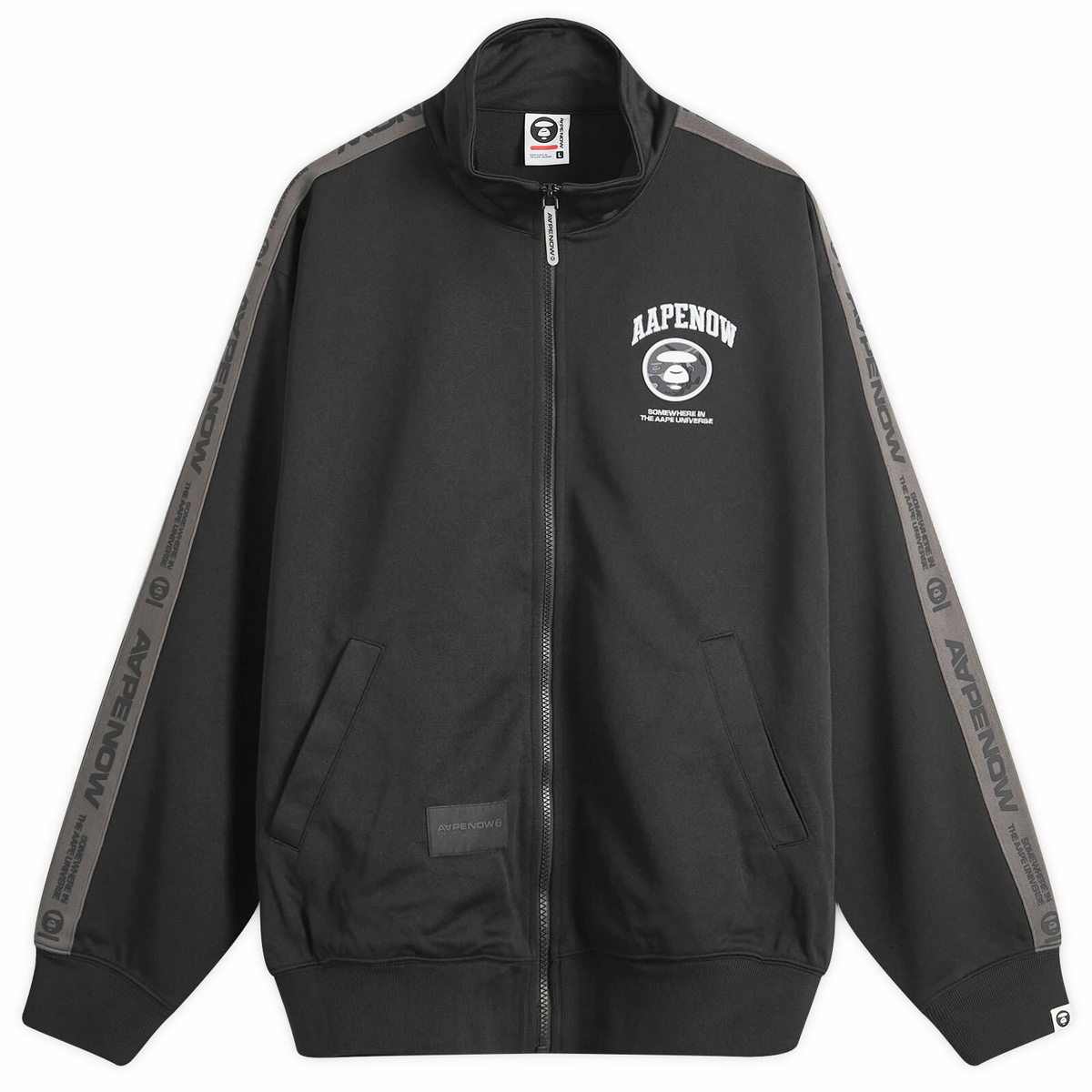 ジャケット・アウター AAPE NOW ZIP UP JERSEY Men's AAPE Zipped Jersey Track Jacket in Black AAPE by A Bathing Ape