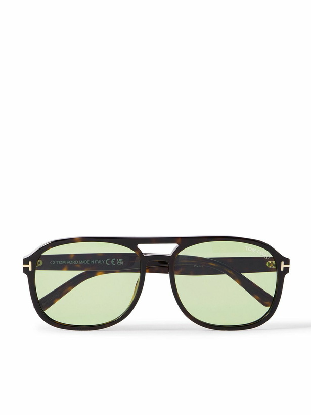 Photo: TOM FORD - Rosco Aviator-Style Tortoiseshell Acetate Sunglasses