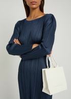 Pleats Please Issey Miyake Pleated Woven Midi Dress Navy