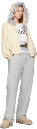 Praying Beige Tinsel Fur Hoodie