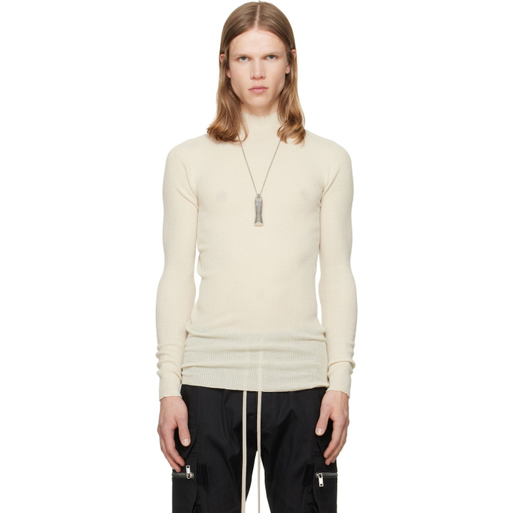 Photo: Rick Owens Off-White Tower Ribbed Lupetto Sweater