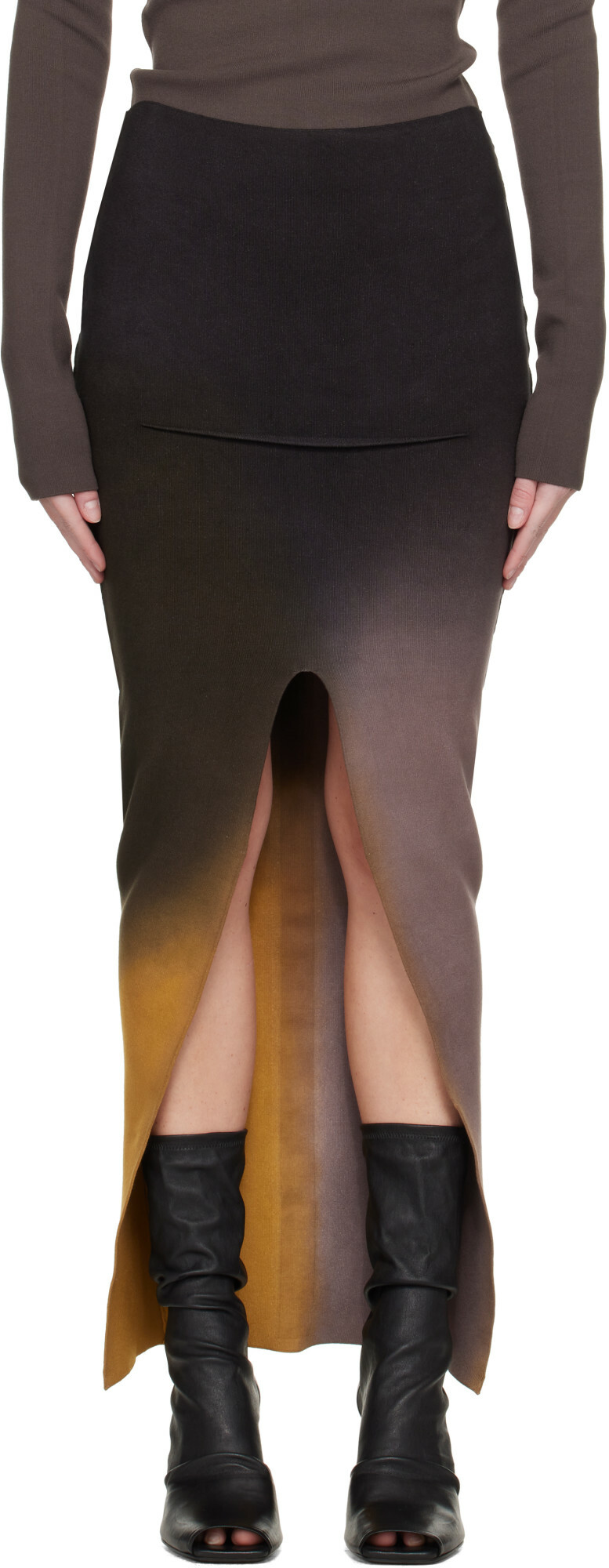Rick Owens Multicolor Tower Ankle Maxi Skirt
