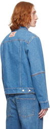 Marine Serre Blue Moon Laser Denim Trucker Jacket