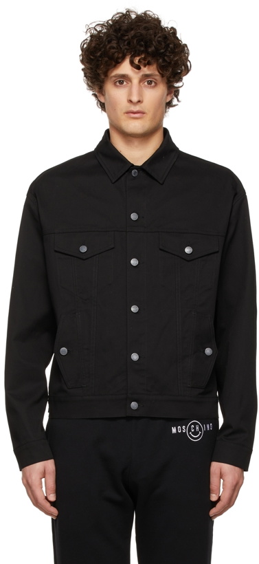 Photo: Moschino Black Smiley Edition Cotton Gabardine Jacket