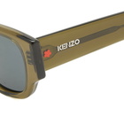 Kenzo Eyewear Men's Kenzo KZ40185U Sunglasses in Shiny Dark Green/Smoke 