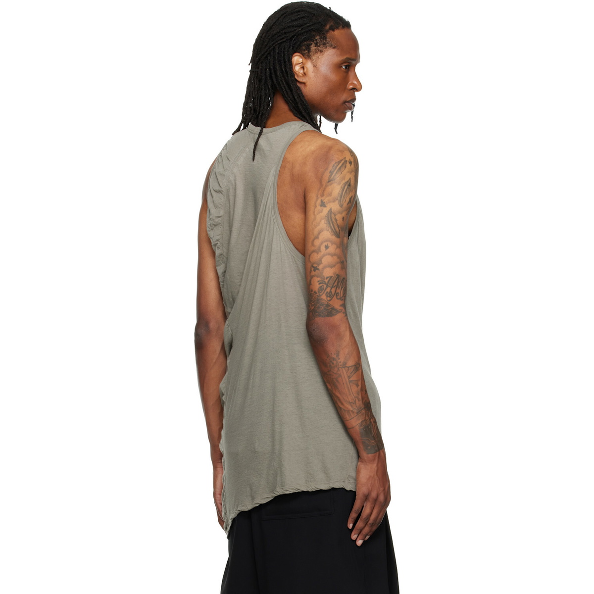 Rick Owens Taupe Tower Draped Pony Tank Top