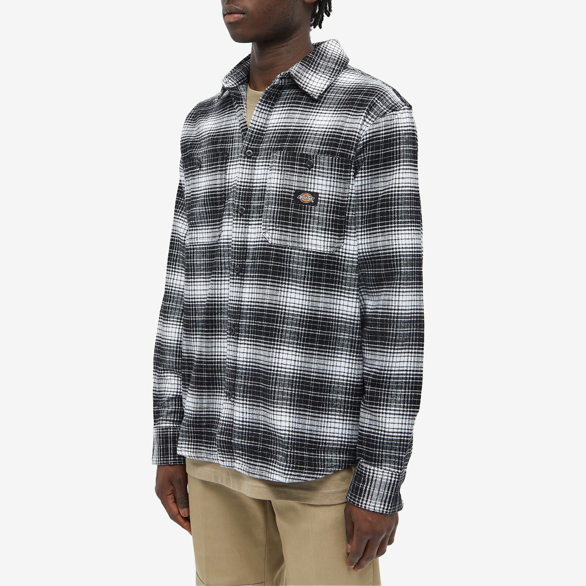 Dickies Men's Evansville Flannel Overshirt in Black Dickies Construct