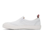 Thom Browne White Vulcanized Brogued Slip-On Sneakers