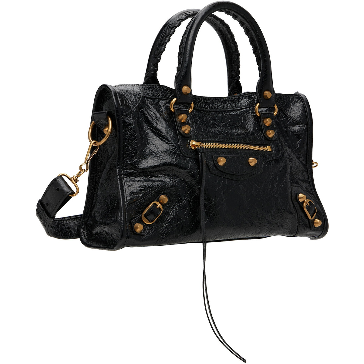 Balenciaga Black 'Le City' Arena Lamb Bag
