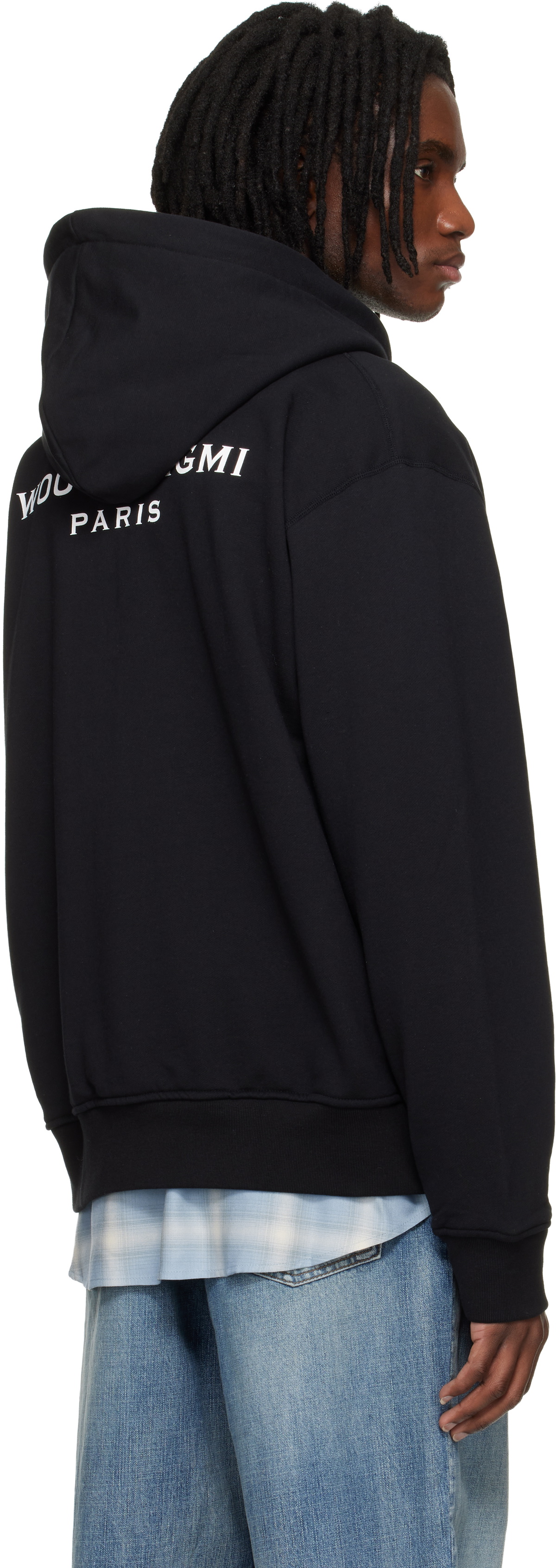 WOOYOUNGMI Black Back Logo Zip-Up Hoodie