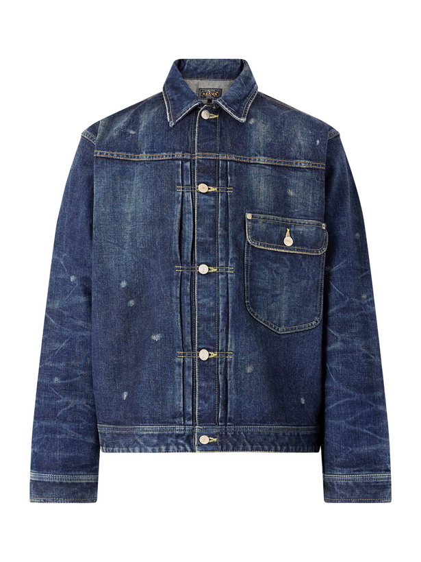 Photo: Beams Plus - Digger Distressed Denim Jacket - Blue
