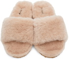 Mou Pink Shearling Sandals