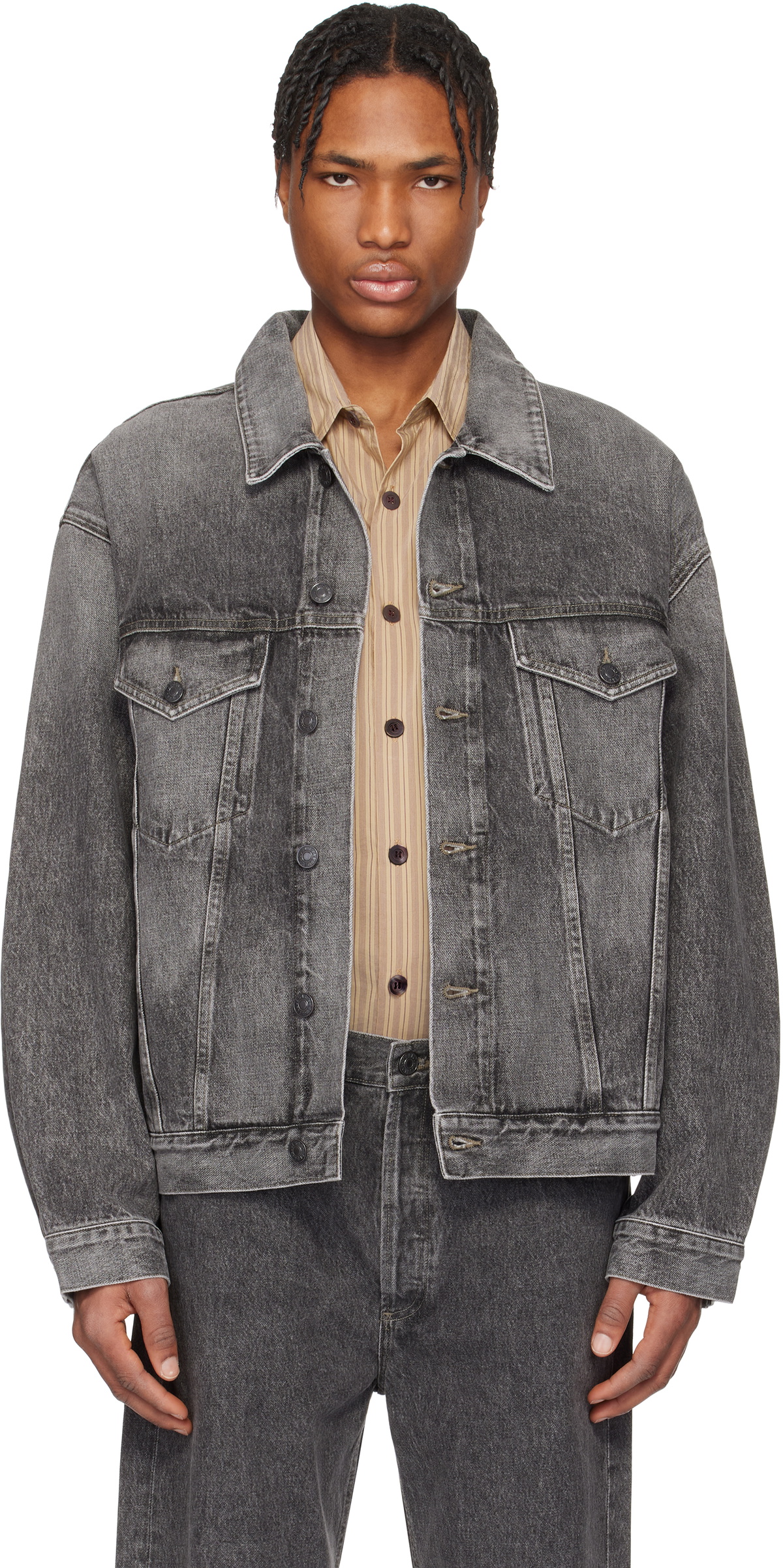 AGOLDE Gray Stephano Denim Jacket