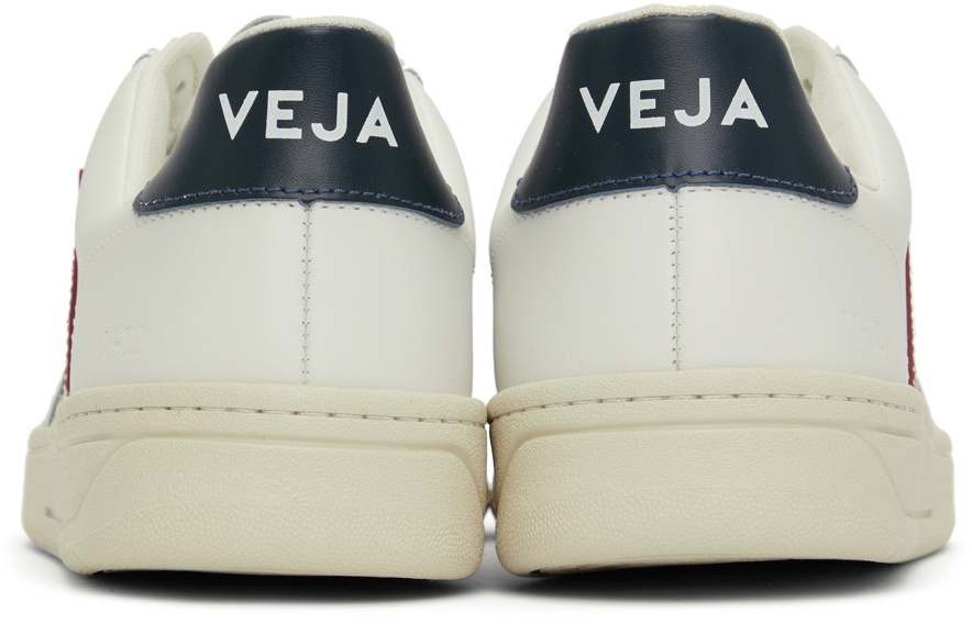 Veja White & Red Leather V-12 Sneakers VEJA