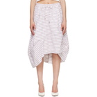 Vivienne Westwood White & Burgundy Aerodrome Midi Skirt