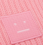 Acne Studios - Logo-Appliquéd Ribbed Wool Beanie - Pink