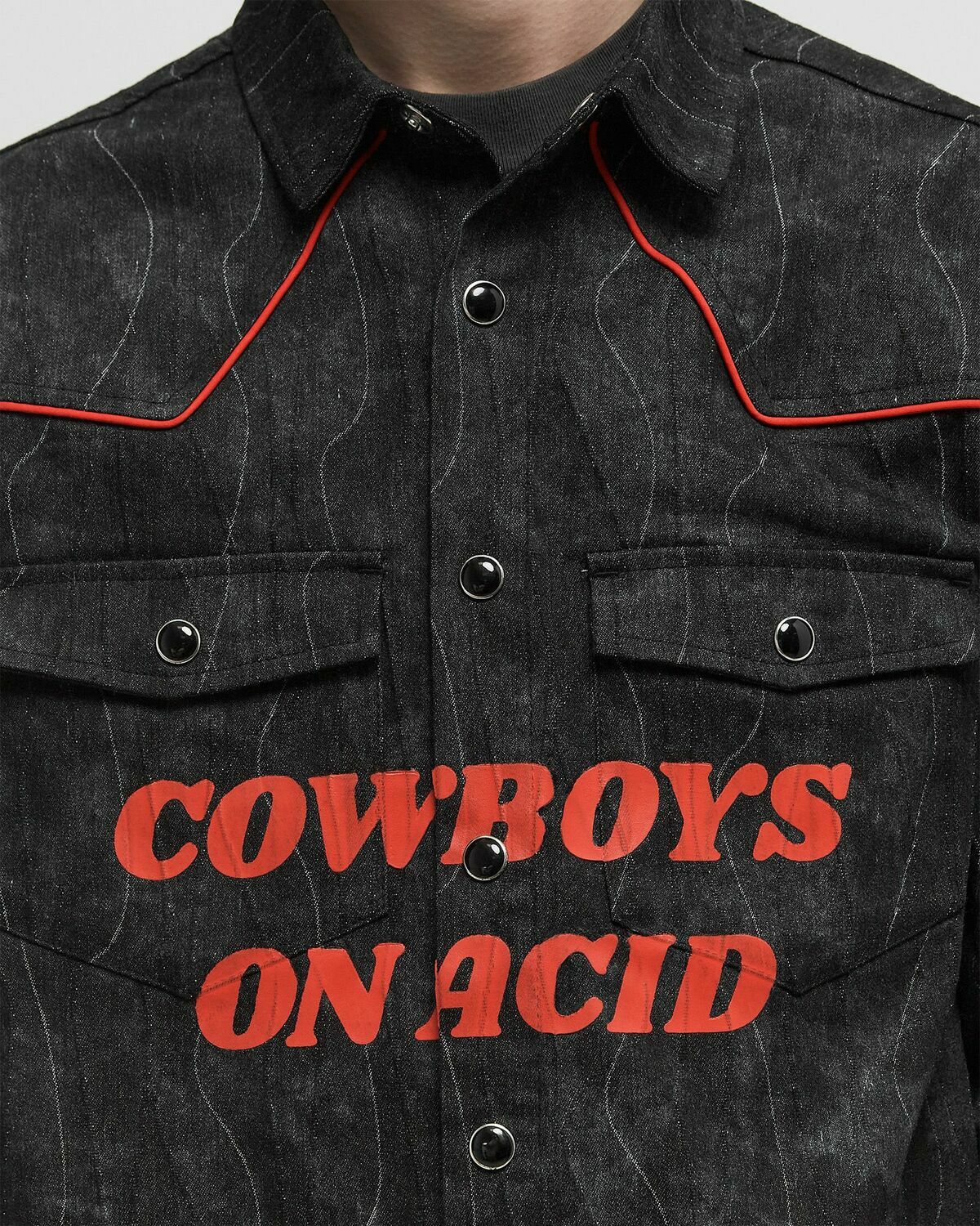 Pleasures ACID COWBOY DENIM SHIRT Black Mens Overshirts/Shortsleefe