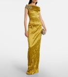 Erdem Embellished off-shoulder satin gown