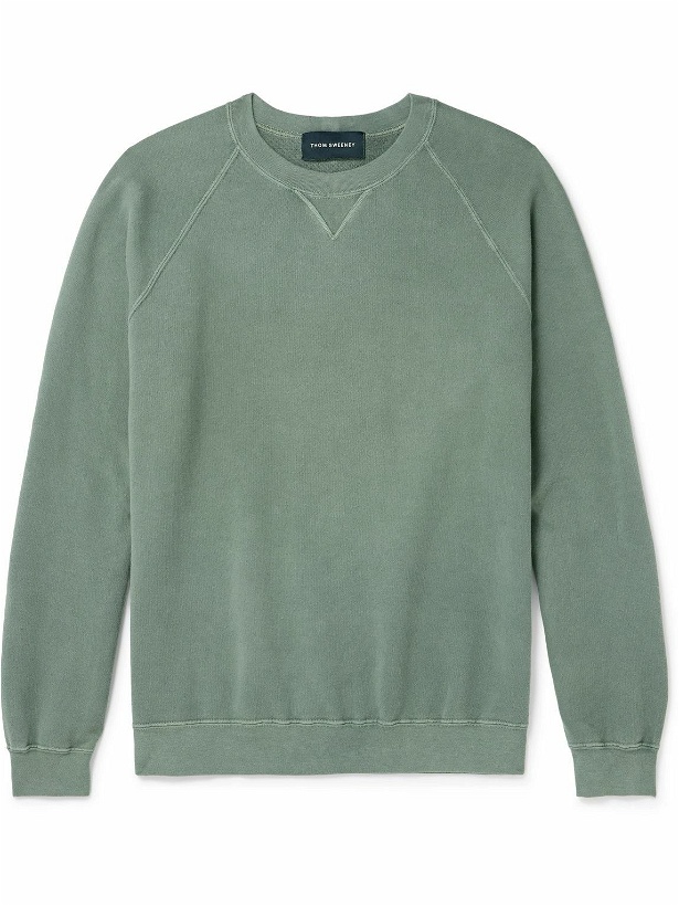 Photo: Thom Sweeney - Garment-Dyed Cotton-Jersey Sweatshirt - Green