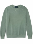 Thom Sweeney - Garment-Dyed Cotton-Jersey Sweatshirt - Green