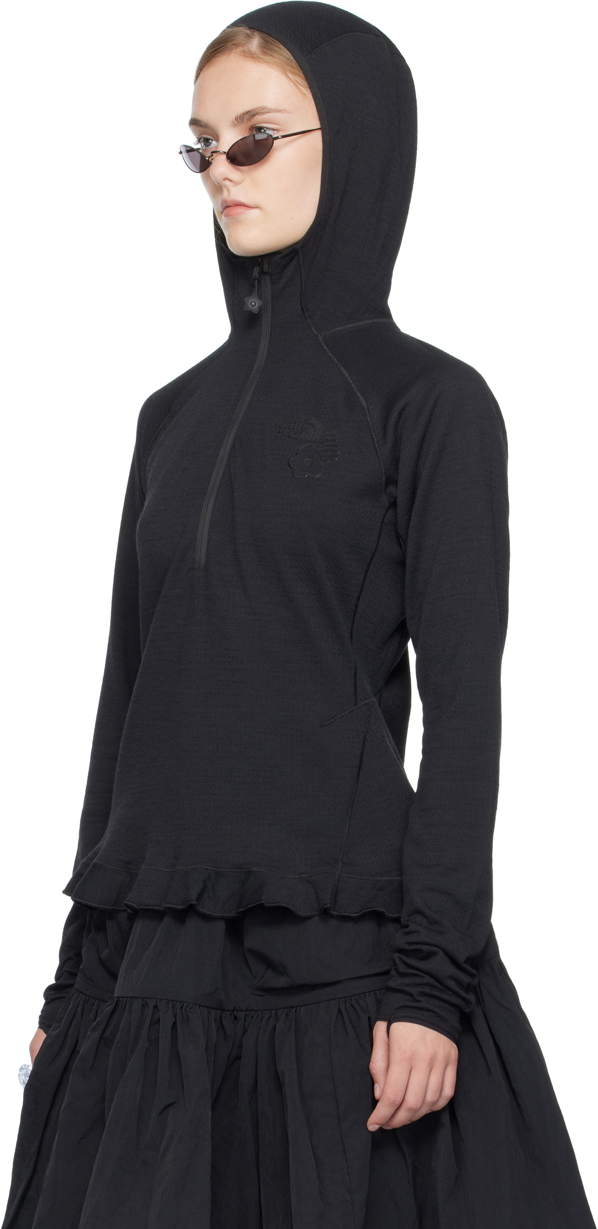 Cecilie Bahnsen Black The North Face Edition Dotknit Wool Baselayer Hoodie