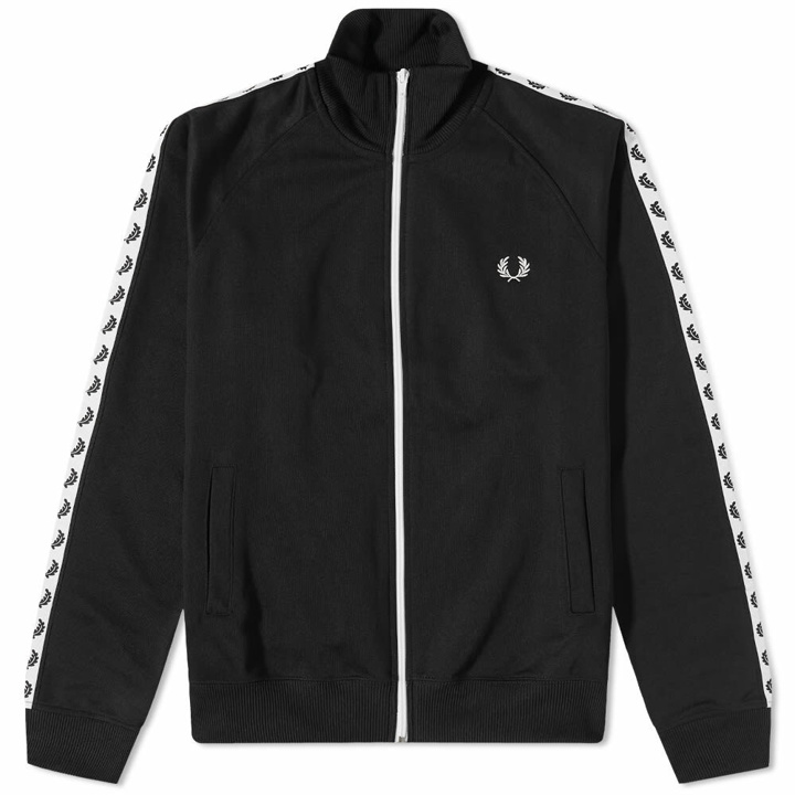 Photo: Fred Perry Men's Taped Track Jacket in Black